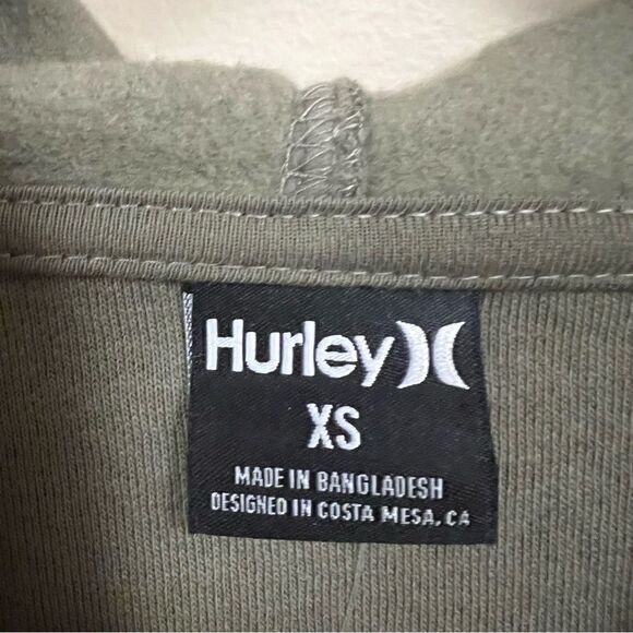 Hurley Highroads Fleece army green sweatshirt Size XS - Picture 6 of 9